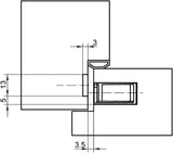 SIMONSWERK Magnetplatte KCM 50/H Edelstahl matt gebürstet für Holztüren an Blockzargen