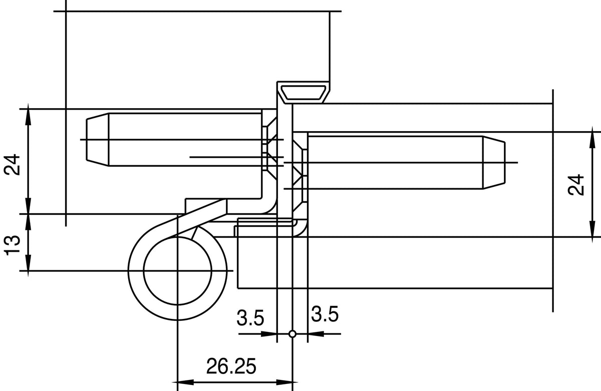 SIMONSWERK Objektband VARIANT VN 1939/160 – 160 kg, 22,5 mm, DIN L/R, vernickelt