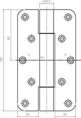 SIMONSWERK Objektband VARIANT VN 2929/160 – 160 kg, 22,5 mm, DIN L/R, matt vernickelt