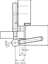 SIMONSWERK Flügelteil V 0020 2-teilig Stahl verzinkt für gefälzte Türen bis 40 kg