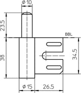 SIMONSWERK V 8100 WF Rahmenteil für 2-teilige Stahlzargen, vernickelt
