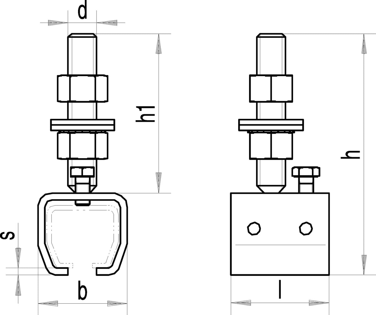 HELM Muffe 104 Pro 100 verzinkt gelb höhenverstellbar mit Niveauausgleich