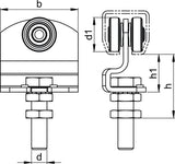 HELM Rollapparat -90 190 für Profil 100, Stahl verzinkt gelb, 30 kg Tragfähigkeit