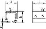 HELM Übersteckmuffe 1104 Pro 100 Stahl blank mit Konterschraube oben