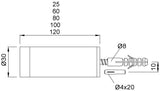 KWS Wandtürpuffer 2070 Aluminium silberfarbig eloxiert Länge 60 mm mit Gummipuffer