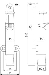 KWS Türfeststeller 102602 STA – Stahl silberfarbig lackiert, 30 mm Hub, Türmontage