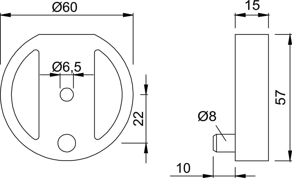 KWS Unterlage 2559 Aluminium schwarz Ø 60 mm Höhe 15 mm für Art. 3000 258 205