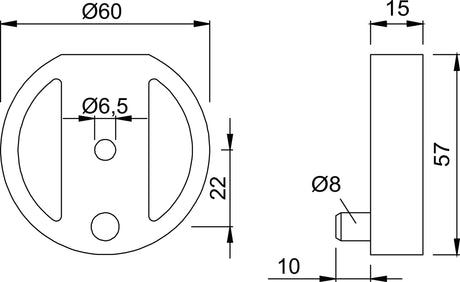 KWS Unterlage 2559 Aluminium schwarz Ø 60 mm Höhe 15 mm für Art. 3000 258 205