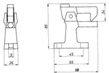 DENI Torfeststeller 3805 aus Leichtmetallguss F1 naturfarbig eloxiert, Bodenmontage, mit Befestigungssatz