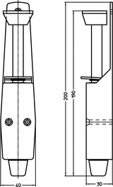 FRIDAVO Türfeststeller 90/1 LM weiß, Hubhöhe 30 mm, Türmontage, Leichtmetall-Guss