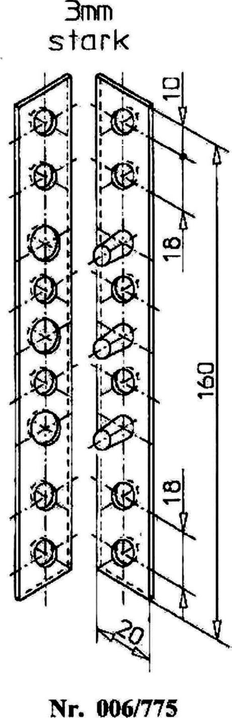 SCHNEGEL Flachbändersicherung 160x20x3 mm Stahl verzinkt mit 3 Hinterhaken