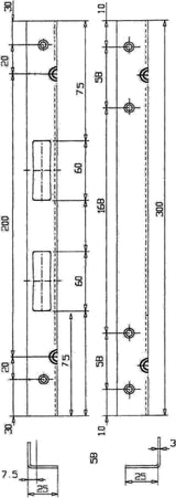 Sicherheitswinkelschließblech 300x25x3 mm verzinkt von SCHNEGEL – mit 2 Schwerlastdübelverankerungen
