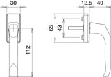 EDI Fenstergriff 1003/1035 Aluminium 35 mm naturfarbig Standard – mit Rasterung