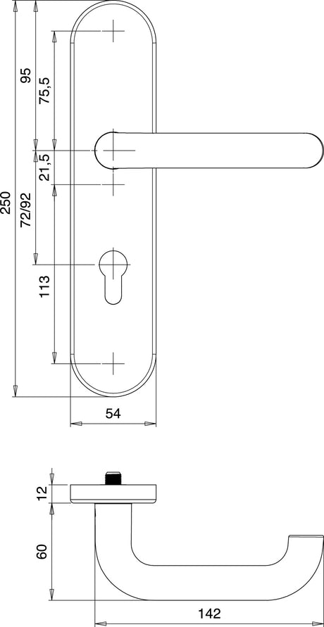EDI Schutzgarnitur Logo 8753/7203 Aluminium F1, 72 mm, DIN links/rechts, ES1