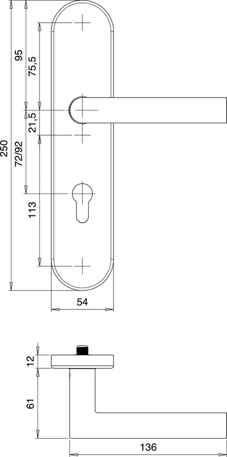 EDI Schutzgarnitur Logo 8743/7203 Aluminium F1 für Türstärke 35-45 mm, ES1
