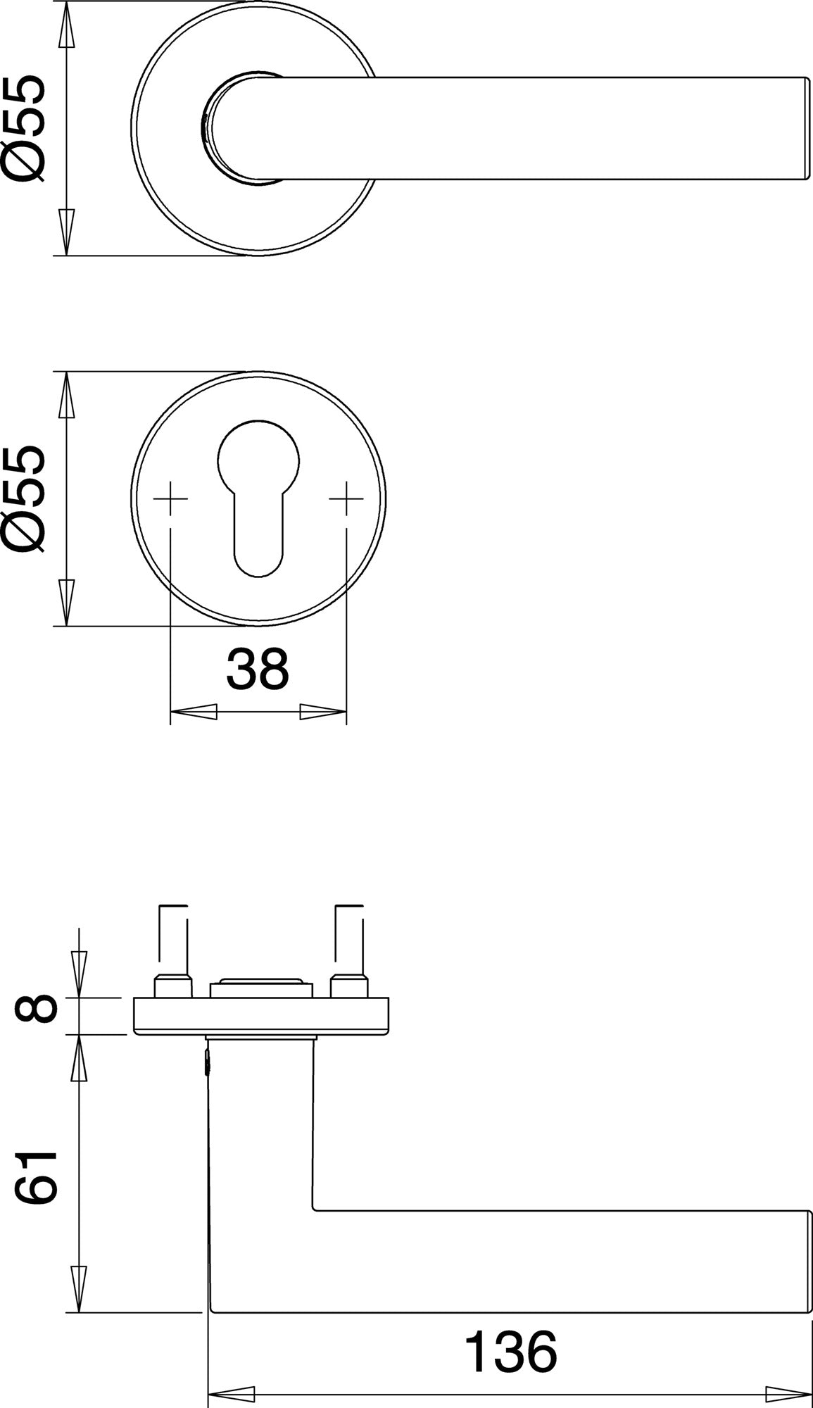 EDI Schutzgarnitur METIS 8741/0272 Edelstahl EST 72 mm für Türstärke 35-45 mm – Wechselgarnitur ES1