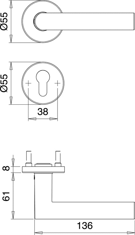 EDI Schutzgarnitur METIS 8741/0272 Edelstahl EST 72 mm für Türstärke 35-45 mm – Wechselgarnitur ES1