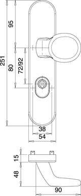 EDI Schutzgarnitur METIS 8741/0272 Edelstahl EST 72 mm für Türstärke 35-45 mm – Wechselgarnitur ES1