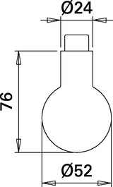 EDI Türknopflochteil K5 aus Edelstahl, drehbarer Kugelknopf, Aufnahme 8 mm, matt F00