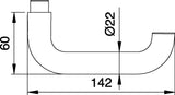 EDI Türdrückerpaar 163 VA F00 Edelstahl matt für Türstärke 35-45 mm