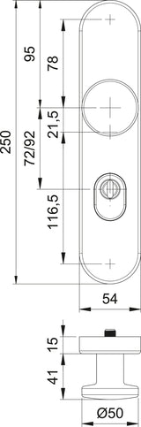 EDI Schutzgarnitur Logo 8743/0272 Edelstahl für Türstärke 35-45 mm, Wechselgarnitur