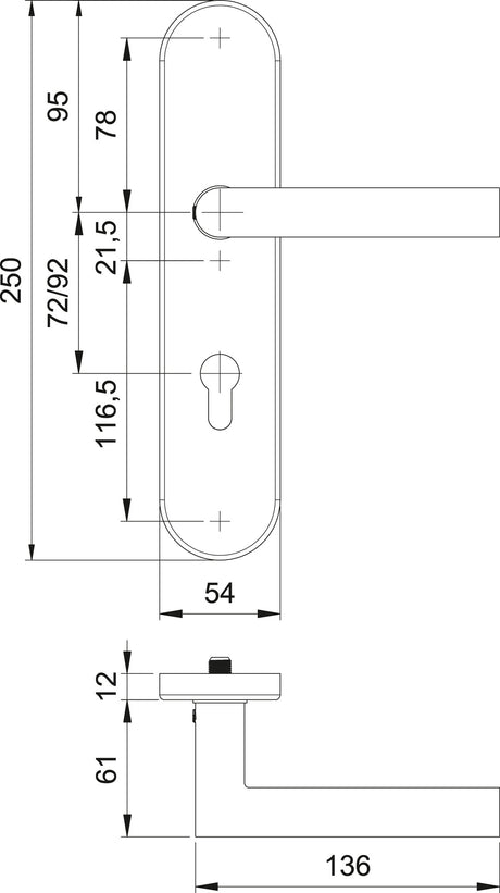 EDI Schutzgarnitur Logo 8743/0272 Edelstahl für Türstärke 35-45 mm, Wechselgarnitur
