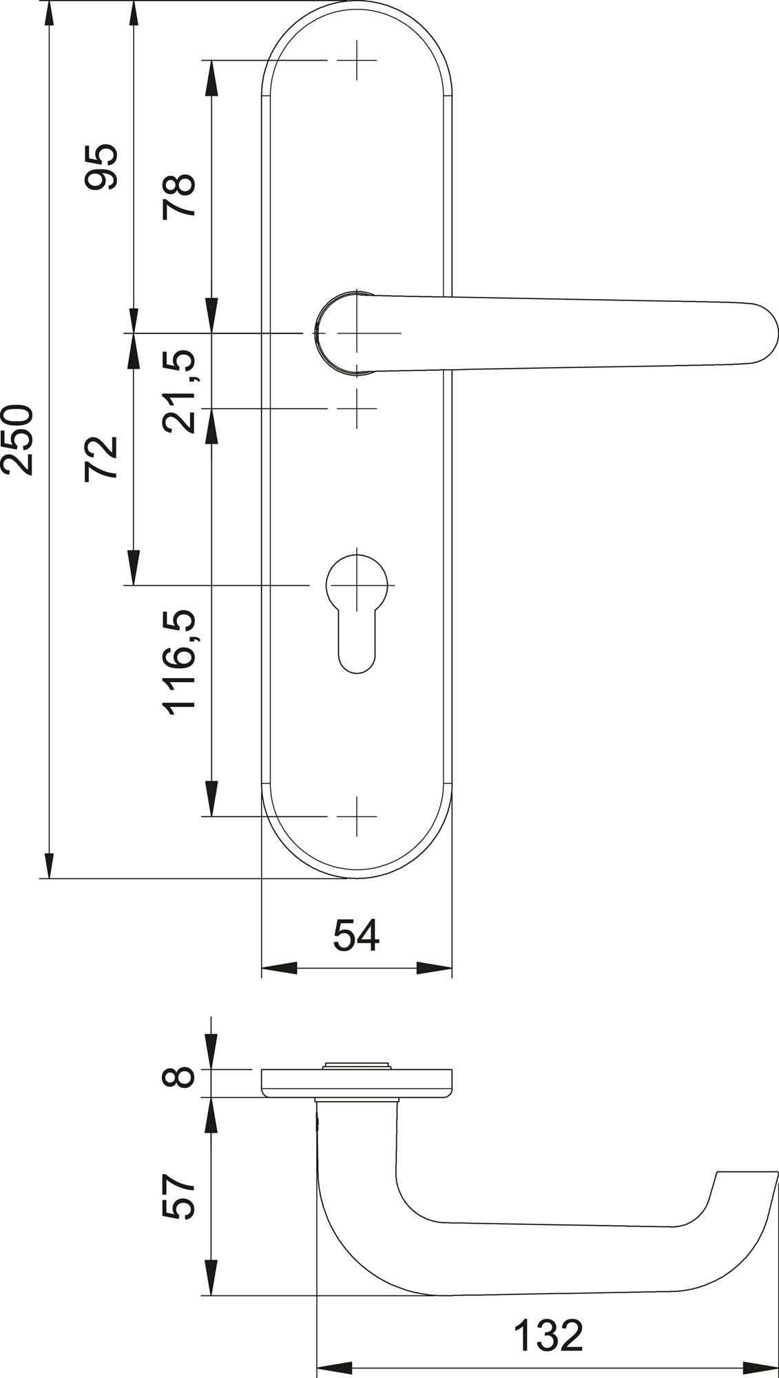 EDI Schutzgarnitur Logo 8753/0272 Edelstahl EST 72 mm für Türstärke 35-45 mm