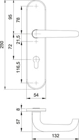 EDI Schutzgarnitur Logo 8753/0272 Edelstahl EST 72 mm für Türstärke 35-45 mm