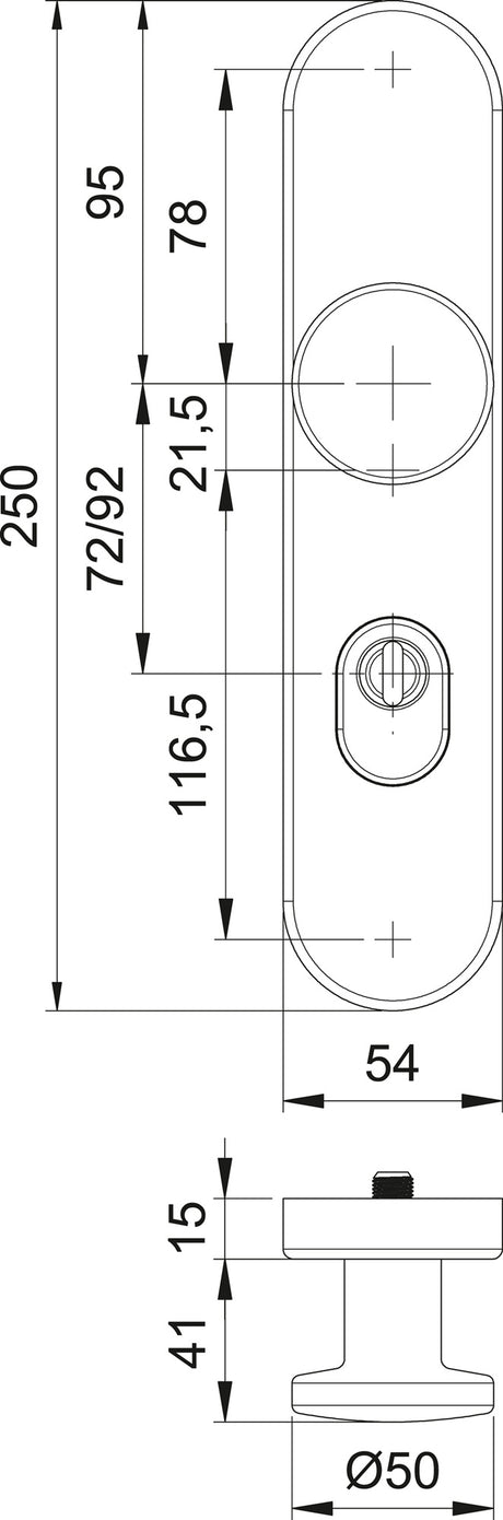 EDI Schutzgarnitur Logo 8753/0272 Edelstahl EST 72 mm für Türstärke 35-45 mm