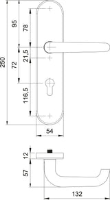 EDI Schutzgarnitur Logo 8753/0272 Edelstahl EST 72 mm für Türstärke 35-45 mm