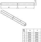 OGRO Panik-Stift 120 FS SECURE Vierkant 9 mm geteilter Vollstift für Fluchttüren