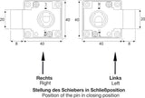 BMB Aufschraubschloss Dornmaß 25 mm – Zamak vernickelt, inkl. Innenzylinder und 2 Schlüsseln