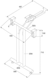 BMB Klapptisch-Gestell CR Chrom poliert, Höhe 710–715 mm, inkl. Befestigungsschrauben