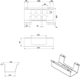 BMB Kabelwanne BOXIT V – Metall, schwarz, 310 x 120 mm, Höhe 90 mm