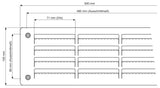 HOJU Badezimmerlüftung 9083 L 500 x 100 mm Aluminium Türlüftung