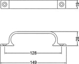 HERMETA Handgriff Aluminium 112 mm – eloxiert, 2 Schraublöcher, C2C-zertifiziert
