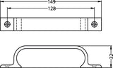 HERMETA Handgriff Aluminium 112 mm – eloxiert, 2 Schraublöcher, C2C-zertifiziert
