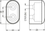 HERMETA Wandtürpuffer 4700 Aluminium schwarz kunststoffbeschichtet Länge 25 mm