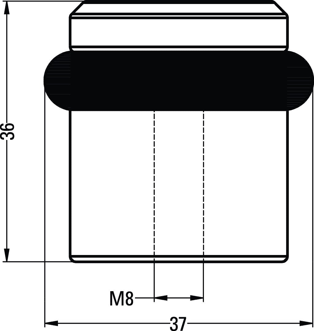 HERMETA Bodentürpuffer 4735 Ø 39 mm Höhe 36 mm Aluminium silberfarbig eloxiert Dübelmontage