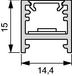 LED Leuchtenprofil Bali Aufbauprofil Aluminium EV1 von L&S – 2000 mm, 14 mm breit