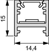 LED Leuchtenprofil Bali Aufbauprofil Aluminium EV1 von L&S – 2000 mm, 14 mm breit