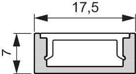 LED Leuchtenprofil Paris Nutmaß 18x7 mm Einbau Aluminium EV1 von L&S