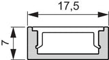 L&S Leuchtenprofil Set Paris Einbau 18x7 mm Aluminium/Kunststoff EV1/Gefrostet