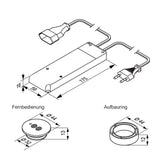 L&S HV-Funkschalterset 230 V 575 W weiß – Funkfernbedienung für Möbelbeleuchtung