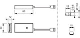 L&S Mini IR-Sensorschalter 24 V, 72 W, weiß, Länge 60 mm – Berührungslos oder Türkontakt