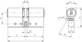 ASSA ABLOY Profil-Doppelzylinder W531 30/30 mm mit beidseitiger Not- und Gefahrenfunktion