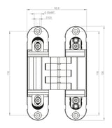 BSW Verdecktliegendes Objektband Hide 3D130-80, 80 kg, 180°, vernickelt glänzend
