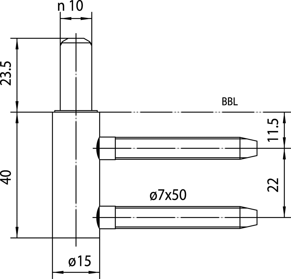 SIMONSWERK Rahmenteil V 3400 WF Stahl vernickelt für 2-teilige Holzzargen