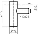 SIMONSWERK Rahmenteil V 8000 WF U Stahl vernickelt für 3-teilig Stahlzargen Nachrüstband