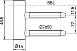 SIMONSWERK Rahmenteil V 4400 WF Stahl vernickelt für 3-teilige Holzzargen